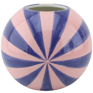 Housevitamin Vaas - Bloemenvaas Swirl- Dolomiet - Roze/Violet - 15x15x13,5cm
