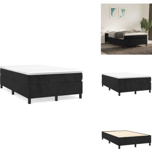 vidaXL Bedframe - Bedframes - Slaapmeubel - Bedbodem - Bedframe zonder matras 120x200 cm fluweel zwart