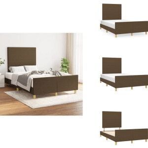 vidaXL Bedframe Met Hoofdeinde - Bedframes Met Hoofdeindes - Bed - Slaapmeubel - Bedframe zonder matras 120x200 cm stof donkerbruin