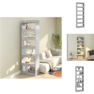 vidaXL Boekenkast - Boekenkasten - Meubel - Kast - Boekenkast/kamerscherm 60x30x198 cm betongrijs