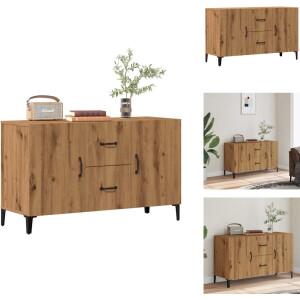 vidaXL Dressoir - Dressoirs - Kast - Wandkast - Dressoir 100x36x60 cm bewerkt hout artisanaal eikenkleurig