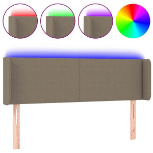 vidaXL - Hoofdbord - LED - 147x16x78/88 - cm - stof - taupe