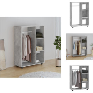 vidaXL Kledingkast - Kledingkasten - Klerenkast - Klerenkasten - Kledingkast 80x40x110 cm bewerkt hout betongrijs