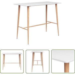vidaXL Statafel - Bartafel - Bartafel 120x60x105 cm wit - Bistrotafel - Witte Tafel - Mdf Tafel