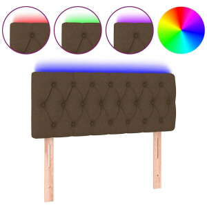 vidaXL - Hoofdbord - LED - 90x7x78/88 - cm - stof - donkerbruin