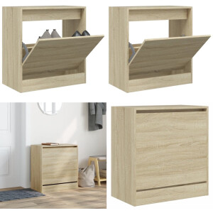 vidaXL Schoenenkast 60x34x63,5 cm bewerkt hout sonoma eikenkleurig - Schoenenrek - Schoenenrekken - Opbergrek Voor Schoenen - Schoenenstellage