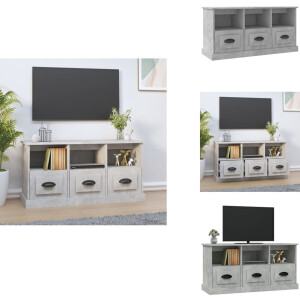 vidaXL Tv-kast - Tv-kasten - Tv-meubel - Hifi-meubel - Tv-meubel 100x35x50 cm bewerkt hout betongrijs