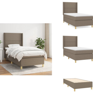 vidaXL Boxspring - Boxsprings - Bed - Slaapmeubel - Boxspring met matras stof taupe 90x190 cm