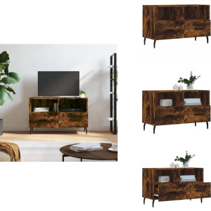 vidaXL Tv-meubel - Tv-meubelen - Tv Kast - Opbergkast - Tv-meubel 80x36x50 cm bewerkt hout gerookt eikenkleurig