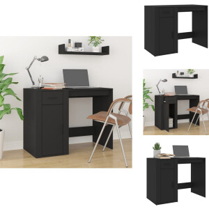 vidaXL Bureau - Bureaus - Tafel - Computerbureau - Bureau 100x49x75 cm bewerkt hout zwart