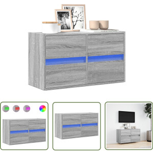 vidaXL Tv Kast - Tv-standaard - Tv-wandmeubel met LED 80x31x45 cm grijs sonoma eikenkleurig - Tv Meubel - Salontafel - Media Kast