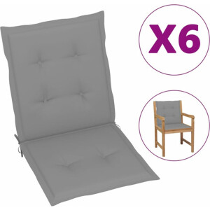 vidaXL - Tuinstoelkussens - 6 - st - oxford - stof - grijs