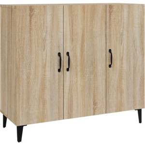 vidaXL - Dressoir - 90x34x80 - cm - bewerkt - hout - sonoma - eikenkleurig