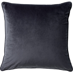 Dutch Decor FINN - Kussenhoes 45x45 cm - velvet - effen kleur - Charcoal Gray - antraciet - met rits - zonder binnenkussen