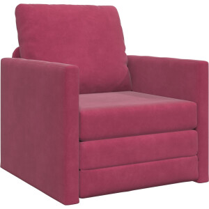 vidaXL - Slaapbank - Wijnrood - 74 - x - 77 - x - 81 - cm - Fluweel