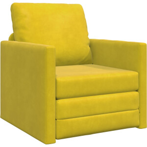 vidaXL - Slaapbank - met - kussen - Donkergeel - 74 - x - 77 - x - 81 - cm - Fluweel