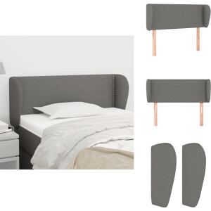 vidaXL Hoofdbord - Hoofdborden - Hoofdeinde - Houten Hoofdbord - Hoofdbord met randen 83x23x78/88 cm stof donkergrijs