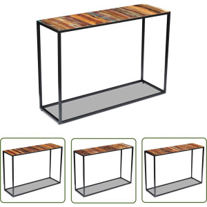 vidaXL Houten Tafel - Wandtafel - Wandtafel 110x35x76 cm massief gerecycled hout - Vintage Tafel - Industriële Tafel - Multifunctionele Tafel