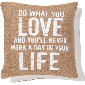 Kussenhoes Sierkussen Hoes - Jute - Linnen - Do What You Love ... - 40 x 40 cm