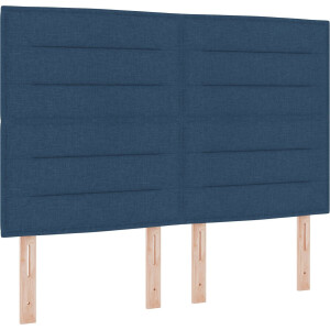 vidaXL - Boxspring - bed - met - matras - met - LED - Blauw - 140 - x - 190 - cm - Stof