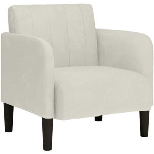 vidaXL - Fauteuil - met - armleuningen - 54 - cm - fluweel - crèmekleurig