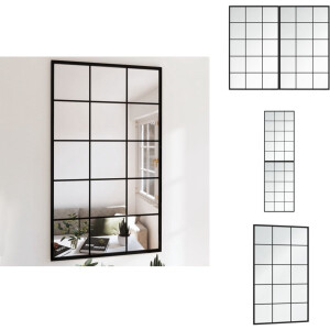 vidaXL Wandspiegel - Wandspiegels - Spiegel - Make-upspiegel - Wandspiegels 2 st 100x60 cm metaal zwart