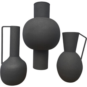 BY-BOO Delfi-Ola vazen - set van 3 - zwart
