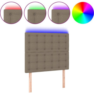 vidaXL - Hoofdbord - LED - 90x5x118/128 - cm - stof - taupe