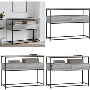 vidaXL Wandtafel 100x40x75 cm bewerkt hout grijs sonoma eikenkleurig - Wandtafel - Wandtafels - Bijzettafel - Console Tafel