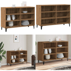 vidaXL Dressoir 103,5x35x70 cm bewerkt hout artisanaal eikenkleurig - Dressoir - Dressoirs - Kast - Wandkast