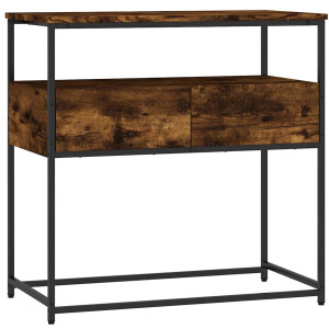 vidaXL - Wandtafel - 75x40x75 - cm - bewerkt - hout - gerookt - eikenkleurig
