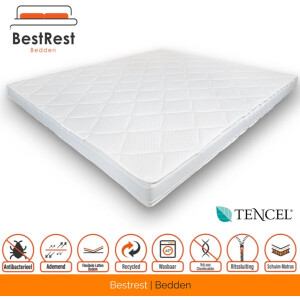Topmatras - 160x220cm - Koudschuim HR Hybride Technologie - 3D Ventilatieband - Afritsbaar/Wasbaar Hoes - 11cm Dik - Anti Allergisch - Topdekmatras - Bestrest Bedden®