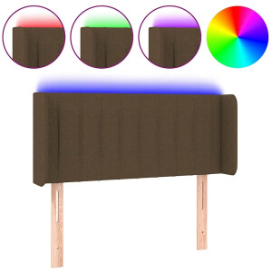 vidaXL - Hoofdbord - LED - 103x16x78/88 - cm - stof - donkerbruin