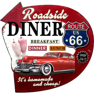 Clayre & Eef Tekstbord 56x54 cm Rood IJzer Auto