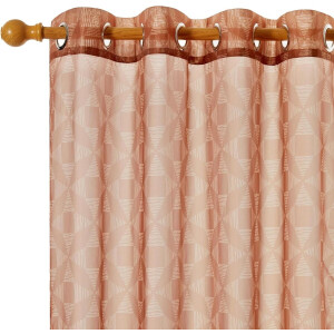 Brenzoos - Design Collectie met Voile Gordijnen voor Ramen - 140 x 175 cm - Rood