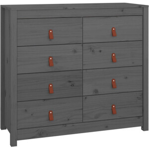 vidaXL - Dressoir - 100x40x90 - cm - massief - grenenhout - grijs