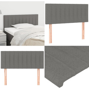 vidaXL Hoofdbord 90x5x78/88 cm stof donkergrijs - Hoofdbord - Hoofdborden - Hoofdeinde - Houten Hoofdbord