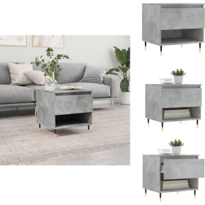 vidaXL Salontafel - Salontafels - Tafel - Bijzettafel - Salontafel 50x46x50 cm bewerkt hout betongrijs