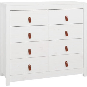 vidaXL Wandkast - Wandkasten - Kast - Buffetkast - Dressoir 100x40x90 cm massief grenenhout wit