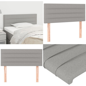 vidaXL Hoofdbord 80x5x78/88 cm stof lichtgrijs - Hoofdbord - Hoofdborden - Hoofdeinde - Houten Hoofdbord