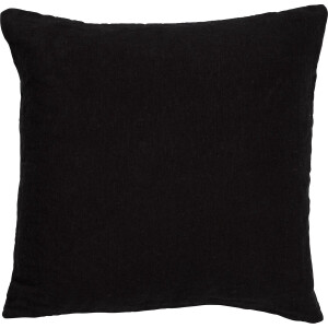 Dutch Decor LINN - Kussenhoes 45x45 cm - 100% linnen - effen kleur - Raven - zwart - met rits - zonder binnenkussen