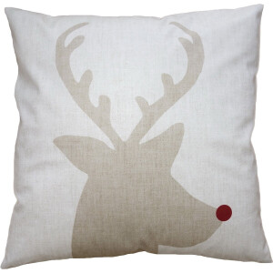 Clayre & Eef Kussenhoes 45x45 cm Beige Bruin Polyester Hert
