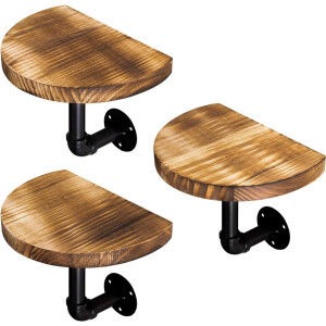 ApexArte® Wandplank - Houten Plank Wandmontage - Hoekrek Display Decor - Hoekplank - Organizer voor Slaapkamer Keuken Badkamer - Bruin