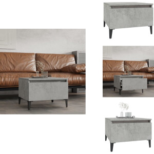 vidaXL Bijzettafel - Bijzettafels - Eindtafel - Salontafel - Bijzettafel 50x46x35 cm bewerkt hout betongrijs