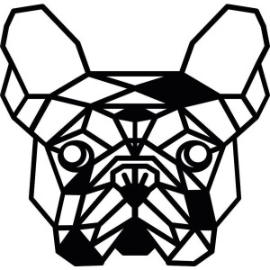 Houten Dierenkop • Houten Bulldog • Dierenkop Bulldog • Extra Groot • Zwart MDF • Houten Dier • Wandecoratie