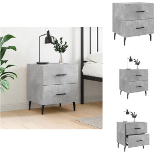 vidaXL Nachtkastje - Nachtkastjes - Bijzettafel - Wandkastje - Nachtkastje 40x35x47,5 cm bewerkt hout betongrijs