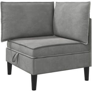 vidaXL - Sofa - met - opslag - Lichtgrijs - Fluweel