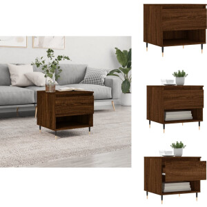 vidaXL Salontafel - Salontafels - Tafel - Bijzettafel - Salontafel 50x46x50 cm bewerkt hout bruin eikenkleur