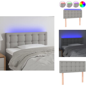 vidaXL - Hoofdbord - LED - 80x5x78/88 - cm - stof - lichtgrijs