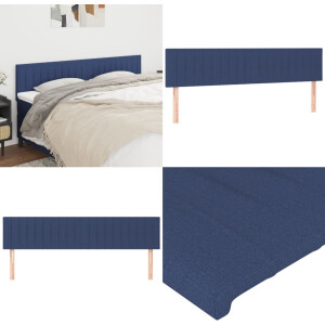 vidaXL Hoofdborden 2 st 80x5x78/88 cm stof blauw - Hoofdbord - Hoofdborden - Hoofdeinde - Houten Hoofdbord
